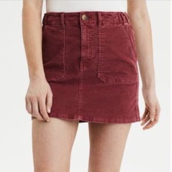 American Eagle Outfitters Dresses & Skirts - AMERICAN EAGLE Red Corduroy Mini Skirt